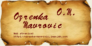 Ozrenka Mavrović vizit kartica